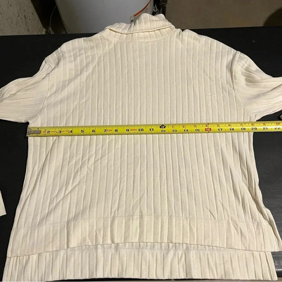 Madewell Cream Ribbed Long Sleeve Turtleneck Sweater Size Small S - Picture 8 of 9
